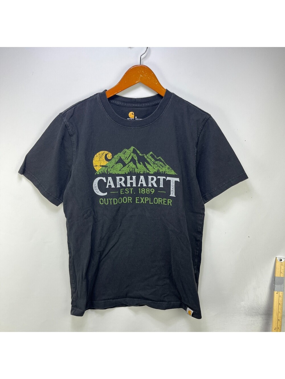 Vintage Carhartt Outdoor Explorer Black Work Tee Shirt S